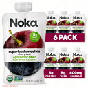 ノカ スーパーフード スムージー パウチ チェリー アサイー 120g 6個セット / Noka Superfood Fruit Smoothie Pouches Cherry Acai 4.2..