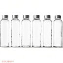 エピカ 532ml クリア グラスボトル 蓋つき 6本セット Epica 18oz Clear Glass Bottles with Lids Set of 6