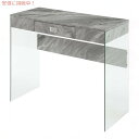 Convenience Concepts \[z[ ot KX 36C` fXN [O[lH}[u/KX] SoHo 1 Drawer Glass 36 inch Desk Gray Faux Marble/Glass