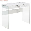 Convenience Concepts \[z[ ot KX 36C` fXN [zCglH嗝/KX] SoHo 1 Drawer Glass 36 inch Desk White Faux Marble/Glass