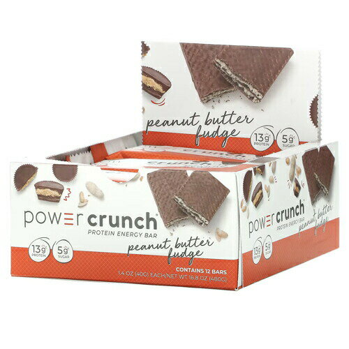 パワークランチ プロテインバー ピーナッツバターファッジ 12本セット（Power Crunch Peanut Butter Fudge )