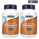 【2個セット】NOW Foods Molecularly Distilled Omega-3 180 EPA / 120 DHA 90 Softgels / ナウフーズ オメガ3 (EPA 180mg / DHA 120mg) フィッシュオイル 1000mg 90錠 ソフトジェル サプリメント #1656