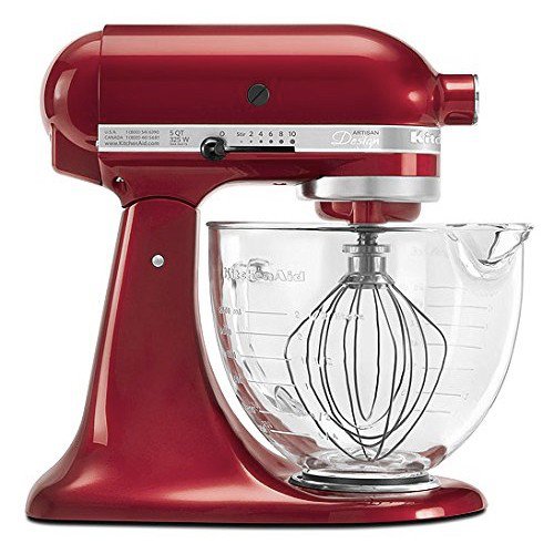 KitchenAid キッチンエイド KSM155GBCA 5クォート 4.75L アルチザンシリーズ ガラスボウル付き レッド