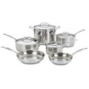 Cuisinart クイジナート 77-10 ステンレス製 錆びない 調理器具 フライパン 鍋 10点 セット品 アメリカーナがお届け!