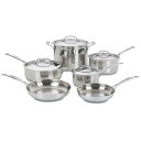 【最大2,000円クーポン5月16日01:59まで】Cuisinart クイジナート 77-10 ステンレス製 錆びない 調理器具 フライパン 鍋 10点 セット品 アメリカーナがお届け!