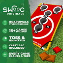 【最大2,000円クーポン6月27日01:59まで】SWOOC Games - コニーアイランドトス - ボードウォークにインスパイアされたコーンホールバウンスゲーム キャリーケース付き