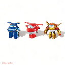 Super Wings - 5インチ 変形 3個パック スーパーチャージャー ジェット、ゴールデンボーイ & レオ アクションフィギュア