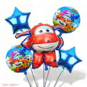 【最大2,000円クーポン5月16日01:59まで】Super Wings Party Supplier ジェット飛行機ホイルバルーン キッズパーティー 誕生日デコレーション用