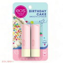 【最大1,000円クーポン9月11日01:59まで】eos ナチュラル シア リップ クリーム - バースデー ケーキ 0.14 オンス (2 パック)