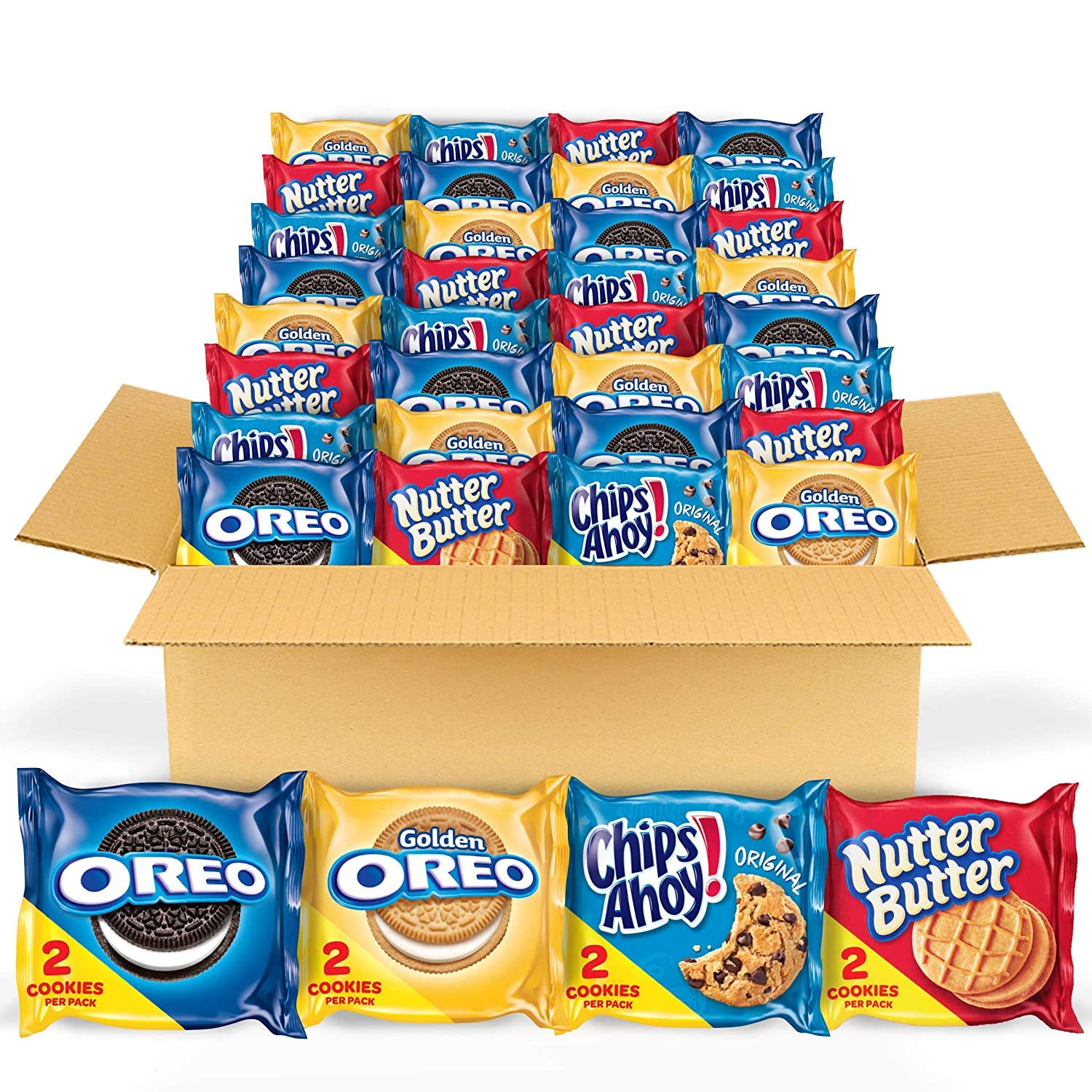 【最大2,000円クーポン6月11日1:59まで】OREO オリジナル OREO ゴールデン CHIPS AHOY and Nutter バター クッキー スナック バラエティ パック 56スナック パック (1パックあたり2クッキー)