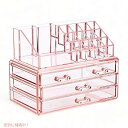 Ikee Design ピンク ジュエリー & コスメティック ストレージ ディスプレイ ボックス 2点セット