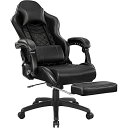 【最大2,000円クーポン6月11日01:59まで】Blue Whaleゲーミングチェア、マッサージとフットレスト付き、 調節可能なアームレスト付き