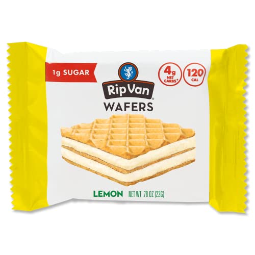 リップヴァン レモン ウエハース クッキー 低炭水化物、低糖 (2g)、低カロリー、ビー スナック - 16 個のサムネイル