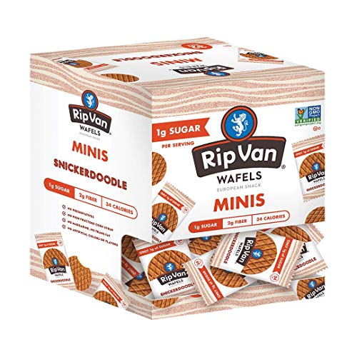 Rip Van ウエハース Snickerdoodle Mini Stroopウエハース - 低炭水化物スナック 低糖 (1g) - 32 パック