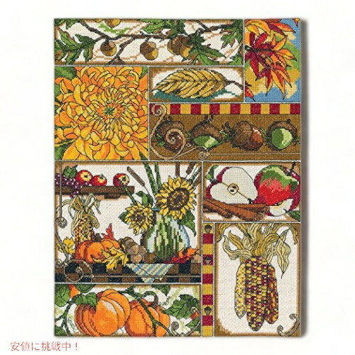 Janlynn 14 Count Autumn Montage Counted Cross Stitch Kit、11-Inch x 14-Inch