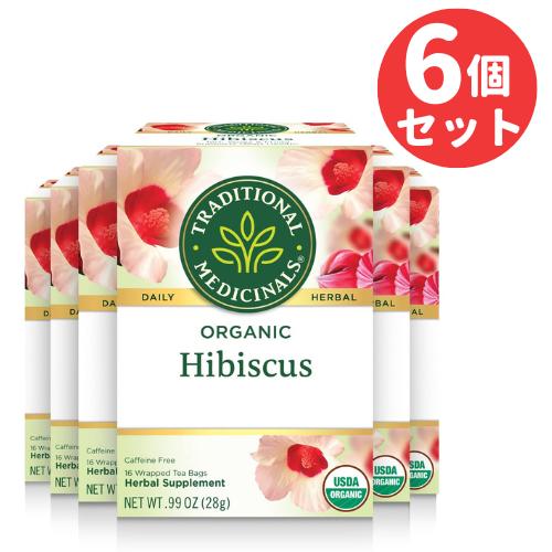 Traditional Medicinals Hibiscus Tea ノンカフェイン|トラディショナルメディシナル ハイビスカスティー ティーバッグ 16包 28g