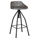 【最大2,000円クーポン5月27日01:59まで】Uttermost カイルブラックとグレーの釉薬調節可能なスイベルバースツール