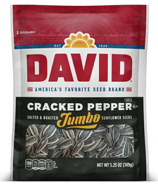 DAVID Ҥޤμ ܥ åɥڥåѡ̣ 149g David Seeds Jumbo Sunflower Cracked Pepper Flavor 5.25oz