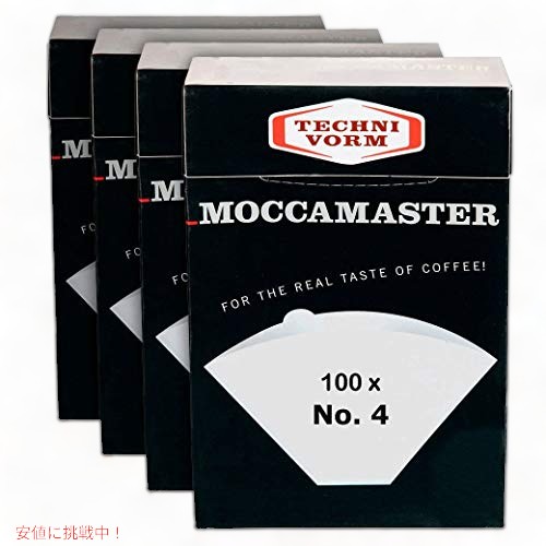 テクニフォーム モカマスター Technivorm Moccamaster 85022 コーヒーフィルター ペーパーフィルター ホワイト100枚×4個