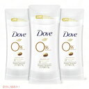 Dove アルミニウムフリー デオドラント 24 時間臭気保護 シアバター デオドラント 女性用、ホワイト、2.6 オンス (3 個パック)