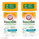 ARM & HAMMER Essentials デオドラント クリーン ジュニパー ベリー ワイド スティック 2.5 オンス (2 個パック)