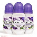 CRYSTAL アルミニウムフリー ミネラル デオドラント ロールオン ラベンダー & ホワイトティー　 (3 個パック)