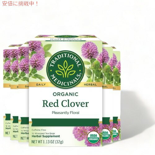 Traditional Medicinals Organic Tea Red Clover|トラディショナルメディシナル オーガニック レッドクローバー ティーバッグ 16包 32g [6箱セット]