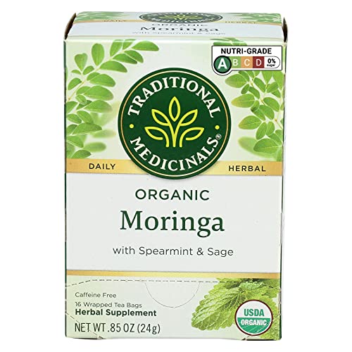 Traditional Medicinals Organic Tea Moringa with Spearmint and Sage|トラディショナルメディシナル モリンガ 16包 24g