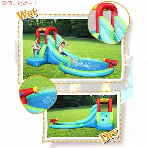 ACTION AIR Inflatable Waterslide 大型プール 家庭用 インフレータブル ウォーター スライドパーク 水遊び 滑り台 すべり台 スライダー 水鉄砲
