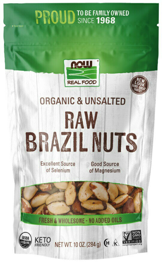 【最大2,000円クーポン5月16日01:59まで】NOW　Organic Brazil Nuts, Raw, unsalted 10oz / ナウ　オーガニック ブラジルナッツ　ロウ　10oz 284g #7022