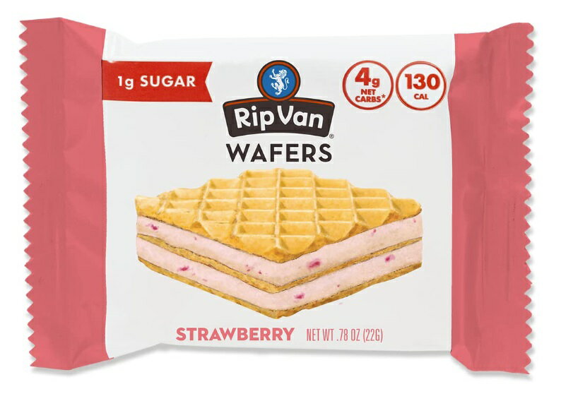 Rip Van Waffles Strawberry 16packs リップバン ウエハース ストロベリー 16個入り ローシュガー 各22g (0.78oz)