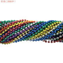 プルッシュアパレル 33インチ 7mm Round Metallic 6 Color ビーズ 6 Dozen