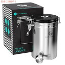 【最大2,000円クーポン5月27日01:59まで】Coffee Gator コーヒーキャニスター コーヒー保存容器 粉と豆用 CO2放出バルブ & 計量スクー...