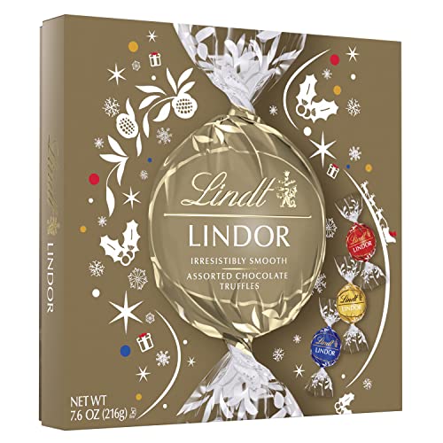 Lindt LINDOR ホリデイアソーテッドチョコレートギフトボックス 7.6 oz. (2022 ...