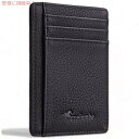 【最大2,000円クーポン7月11日01:59まで】Travelambo フロント ポケット ミニマリスト レザー スリム ウォレット RFID ブロック ミディアム サイズ(4)