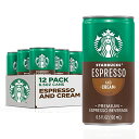 Starbucks Ready to Drink コーヒー、エスプレッソ & クリーム、6.5 オンス缶 (12 パック)