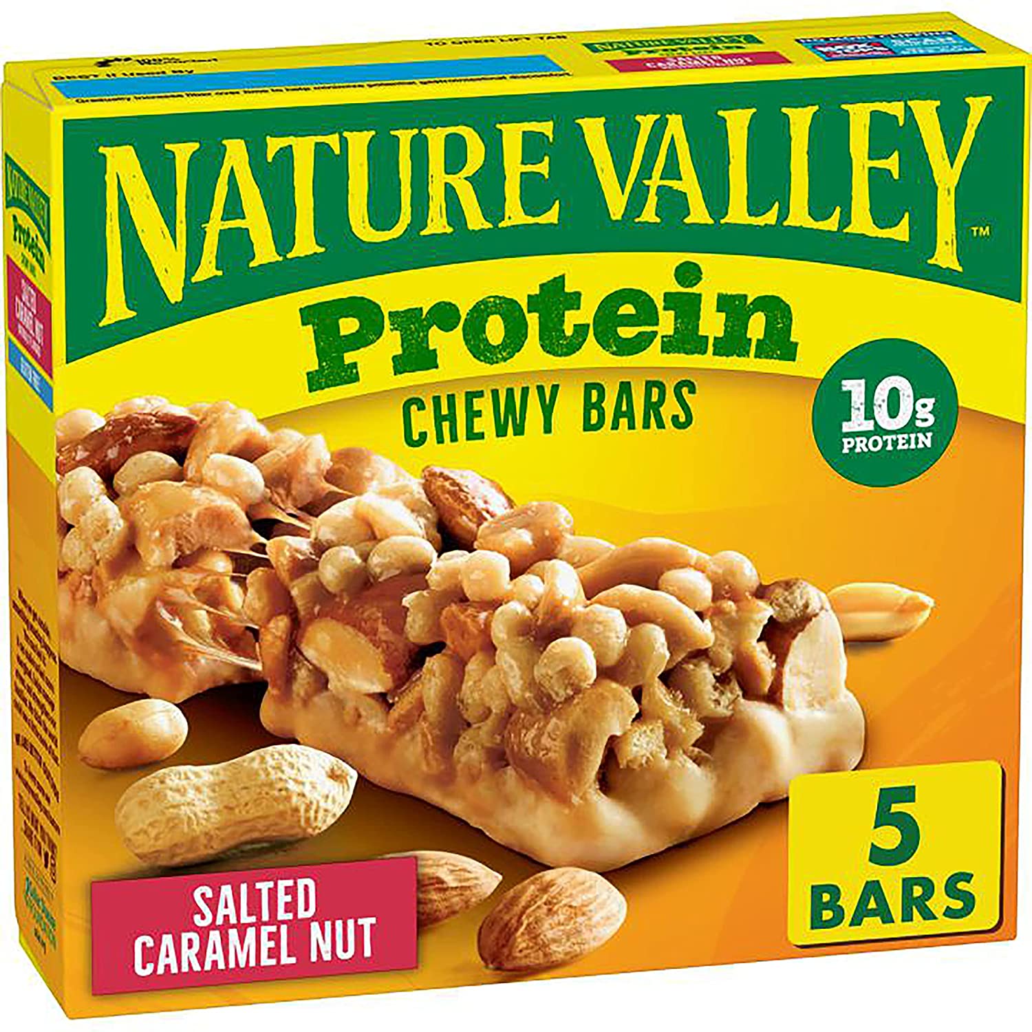 ネイチャーバレー プロテインバー ソルテッドキャラメルナッツ 5本入り Nature Valley Salted Caramel Nut Protein Bars