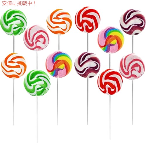 【最大2,000円クーポン5月16日01:59まで】Swirls Lollipop、アソート バラエティ ミックス、ミックス フルーツ フレーバー、個別包装 (12 個パック)