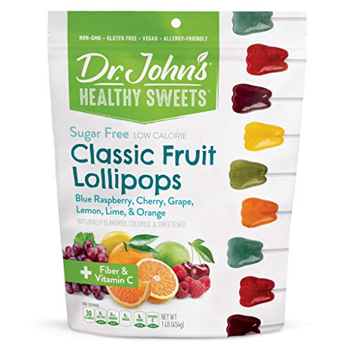 Dr. John's Healthy Sweets シュガーフリー クラシック フルーツ トゥース ロリポップ (60 カウント、1 ポンド)