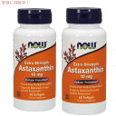 【最大2,000円クーポン4月27日9:59まで】【2個セット】NOW # 2251 Astaxanthin, Extra Strength 10 mg 60 Softgelアスタキサンチン 60ソフトカプセル 1