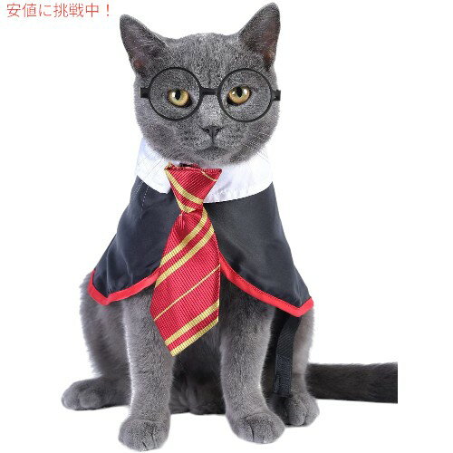 【最大2,000円クーポン5月27日1:59まで】Impoosy ハロウィン 猫 コスチューム 小型犬 魔法使い メガネ付き