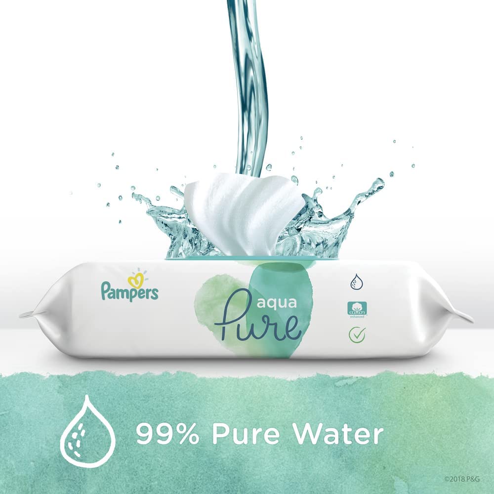 Pampers Aqua Pure Baby Diaper Wipes, 6 Packs, 336 Count / パンパース おしり拭...