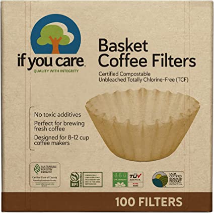 If You Care Unbleached Basket Coffee Filters? All Natural, Biodegradable, Compostable, Chlorine Free,100 Count