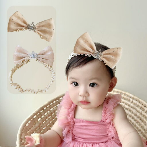 Rannyrena Lace Crown Hair Baby for Baby baught Soft Tulle Elastic Headband Baby Shower Birthday Party Crown Hair Accessories新生幼児向け幼児用(シャンパンA、調整可能) Rannyrena Lace Crown Hair Baby for Baby baught Soft Tulle Elastic Headband Baby Shower Birthday Party Crown Hair Accessories新生幼児向け幼児用(シャンパンA、調整可能)