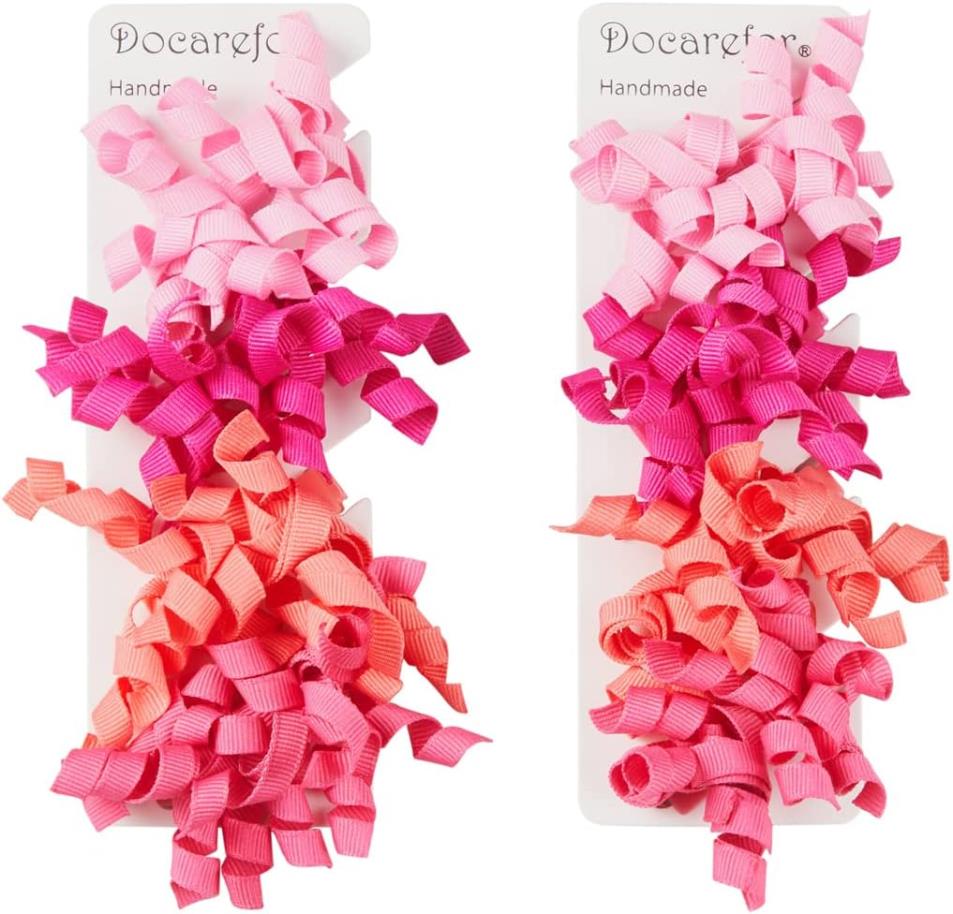 Docarefor 8 PCSヘアバレットクリッププラスチックセルフヒンジキッズベビーガールヘアアクセサリーカラフルな巻き毛ナイロンヘアピン新生幼児用幼児の子供(4色)