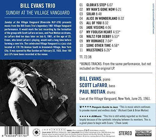 【輸入盤CD】【新品】Bill Evans / Sunday At The Village Vanguard (Bonus Tracks)【K2018/6/1発売】(ビル・エヴァンス)のサムネイル