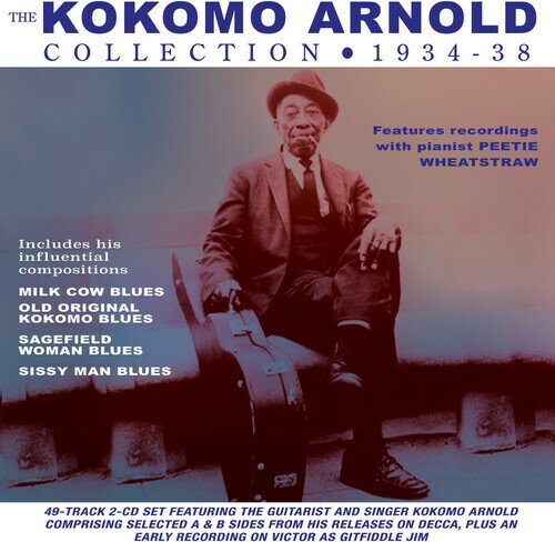 発売日: 2020/10/9輸入盤USレーベル: Acrobat収録曲: 1.1 Paddlin' Blues1.2 Milk Cow Blues1.3 Old Original Kokomo Blues1.4 Sagefield Woman Blues1.5 Back to the Woods1.6 Sissy Man Blues1.7 Old Black Cat Blues (Jinx Blues)1.8 Milk Cow Blues No.21.9 Black Money Blues1.10 How Long, How Long Blues1.11 The Twelves (The Dirty Dozen)1.12 Slop Jar Blues1.13 Cause You're Dirty1.14 Milk Cow Blues No.31.15 Big Leg Mama (John Russel Blues)1.16 Monday Morning Blues1.17 Busy Bootin'1.18 Policy Wheel Blues1.19 Traveling Rambler Blues1.20 Front Door Blues (3220 Blues)1.21 Milk Cow Blues No.41.22 Down and Out Blues1.23 I Can't Get Enough of That Stuff1.24 I'll Be Up Some Day2.1 Stop Look and Listen2.2 Let Your Money Talk2.3 Mule Laid Down and Died2.4 Shake That Thing2.5 Running Drunk Again2.6 Mister Charlie2.7 Lonesome Road Blues2.8 Salty Dog2.9 Sister Jane Cross the Hall2.10 Wild Water Blues2.11 Laugh and Grin Blues2.12 Backfence Picket Blues2.13 Black Mattie2.14 Red Beans and Rice2.15 Set Down Gal2.16 Shine on Moon (Shine Shine on)2.17 Head Cuttin' Blues2.18 Neck Bone Blues2.19 Buddie Brown Blues (Rolling Time)2.20 Kid Man Blues2.21 Going Down in Galilee (Swing Along with Me)2.22 Something's Hot2.23 Your Ways and Actions2.24 Bad Luck Blues2.25 My Well Is Dryコメント:James "Kokomo" Arnold was a blues singer, songwriter and left-handed slide guitarist from Georgia, who eventually landed up in Chicago where he ran a bootlegging business during the prohibition years of the 1920s. After making a record in Memphis in 1930 under the name of Gitfiddle Jim, he started playing professionally in Chicago when prohibition came to an end in 1933, and began recording for Decca after being introduced to producer Mayo Williams. He recorded regularly in Chicago from 1934 to 1937, sometimes working with pianist Peetie Wheatstraw, and wrote and recorded many songs which proved highly influential in later years. This great-value 49-track 2-CD collection comprises selected A and B sides of the 40 or so solo releases he had during his career, which we trust provides a substantial and representative cross-section of his career output, before he became disillusioned and simply gave up performing and recording when he realised how little he was making from his work. It features his most influential songs, including "Original Kokomo Blues", the song which gave him his name, and which Robert Johnson adapted as "Sweet Home Chicago", "Millk Cow Blues", which Johnson also adapted as "Milkcow Calf's Blues" and was later recorded by Elvis Presley, "Sagefield Woman Blues", which introduced the phrase "dust my broom" into blues parlance, and "Sissy Man Blues". It's a fascinating showcase for a performer who had a significant influence during his short career as a recording artistJames "Kokomo" Arnold was a blues singer, songwriter and left-handed slide guitarist from Georgia, who eventually landed up in Chicago where he ran a bootlegging business during the prohibition years of the 1920s. After making a record in Memphis in 1930 under the name of Gitfiddle Jim, he started playing professionally in Chicago when prohibition came to an end in 1933, and began recording for Decca after being introduced to producer Mayo Williams. He recorded regularly in Chicago from 1934 to 1937, sometimes working with pianist Peetie Wheatstraw, and wrote and recorded many songs which proved highly influential in later years. This great-value 49-track 2-CD collection comprises selected A and B sides of the 40 or so solo releases he had during his career, which we trust provides a substantial and representative cross-section of his career output, before he became disillusioned and simply gave up performing and recording when he realised how little he was making from his work. It features his most influential songs, including "Original Kokomo Blues", the song which gave him his name, and which Robert Johnson adapted as "Sweet Home Chicago", "Millk Cow Blues", which Johnson also adapted as "Milkcow Calf's Blues" and was later recorded by Elvis Presley, "Sagefield Woman Blues", which introduced the phrase "dust my broom" into blues parlance, and "Sissy Man Blues". It's a fascinating showcase for a performer who had a significant influence during his short career as a recording artist