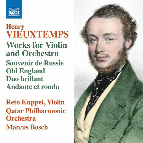 2020/6/12 発売輸入盤レーベル： NAXOS収録曲：Henry Vieuxtemps was a towering figure in the line of 19th-century violinist-composers, receiving admiration from Wagner, Chopin and Berlioz. A virtuoso in the Paganini tradition, Vieuxtemps was also one of the first to employ a full Romantic orchestral palette in his concertante works and to imbue them with a true 'symphonic' conception, as these examples show. They include the Duo brillant, Op. 39 - a dramatic and expressive mini double concerto for violin and cello, the bravura caprice Old England, Op. 42 and the Air varie, Op. 6 with it's rich lyricism, four variations and dashing coda. As a soloist, orchestra concertmaster, chamber musician, and educator, violinist Reto Kuppel has been a prominent contemporary figure on the German musical scene. A winner of the International Chateau de Courcillon Violin Competition, he has performed throughout Europe, Asia and the US. Kuppel studied with Andreas Rohn at the Hochschule fur Musik und Theater Hamburg and Dorothy DeLay at The Juilliard School. He studied chamber music with Ralf Gothoni, Herman Krebbers and Felix Galimir, and is an avid chamber performer, also appearing with string quartets.