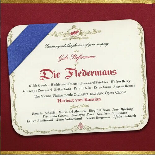 2026/1/30 発売輸入盤レーベル：DECCA収録曲：One of the jewels of Decca's unrivalled opera catalog, Herbert von Karajan's classic 1960 'Die Fledermaus' returns to celebrate the bicentenary of Johann Strauss. A Viennese cast in excelsis: Hilde Gueden, Erika Koth, Walter Berry, Erich Kunz and the Wiener Philharmoniker. Presented in it's original format with the Gala Sequence of guest artists including Renata Tebaldi, Jussi Bjorling, Leontyne Price, Birgit Nilsson, Teresa Berganza, Fernando Corena, Mario del Monaco, and Joan Sutherlan. Newly remastered from the original stereo master tapes at 24 bit / 192kHz. Deluxe packaging with a facsimile of the original booklet. Hybrid SACD 2-Disc Edition: presenting 24-bit audio. Rigid slipcases with hardback coffee table book. Limited Edition.(カラヤン／ウィーンフィルハーモニー)