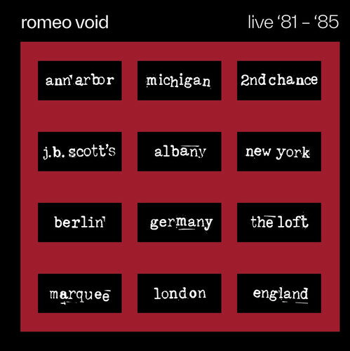【輸入盤CD】【新品】ROMEO VOID / LIVE '81-'85【K2026/4/17発売】